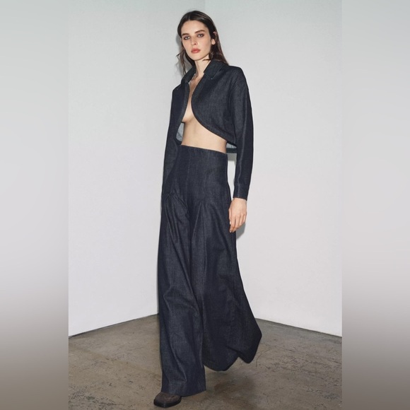 ZARA WOMAN COLLECTION DENIM BOLERO JACKET - Picture 10 of 14